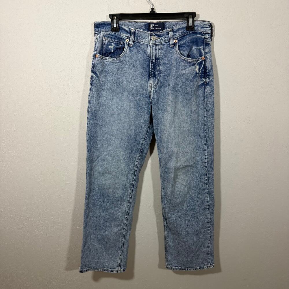 Gap Denim 90s Loose Light Clyne Light Wash Blue Straight Leg Jeans Womens 29S
